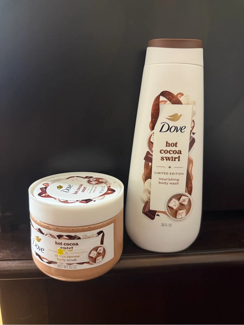 Dove Hot Cocoa Swirl Nourishing Body Wash & Scrub - Brown/White